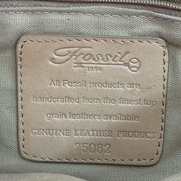 Fossil Tan Leather Woven Hand Bag Purse - Picture 12 of 12